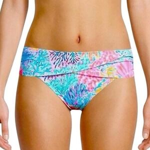 Lilly Pulitzer SPLASH DANCE LAGOON SARONG Hipster Bikini Swimsuit Bottom XL